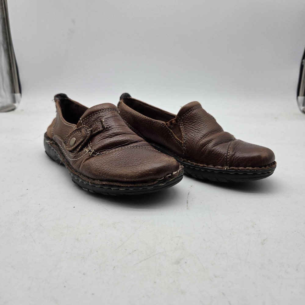 Earth Origins Harper Shoes Womens Size 6.5 Brown Leather Slip On Comfort Casual